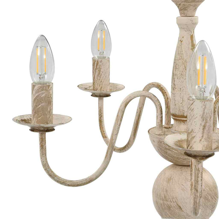 Candelabru antichizat, alb, becuri E14 x 5 - WALTI WALTI