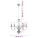 Candelabru, argintiu, 5 becuri E14 - WALTI WALTI