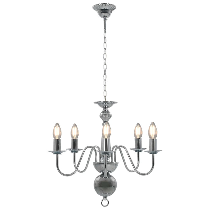 Candelabru, argintiu, 5 becuri E14 - WALTI WALTI
