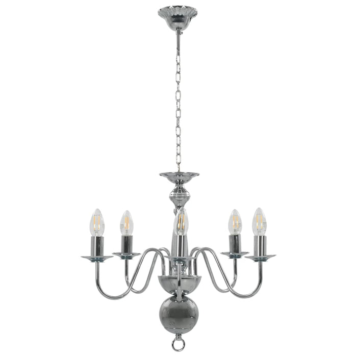 Candelabru, argintiu, 5 becuri E14 - WALTI WALTI