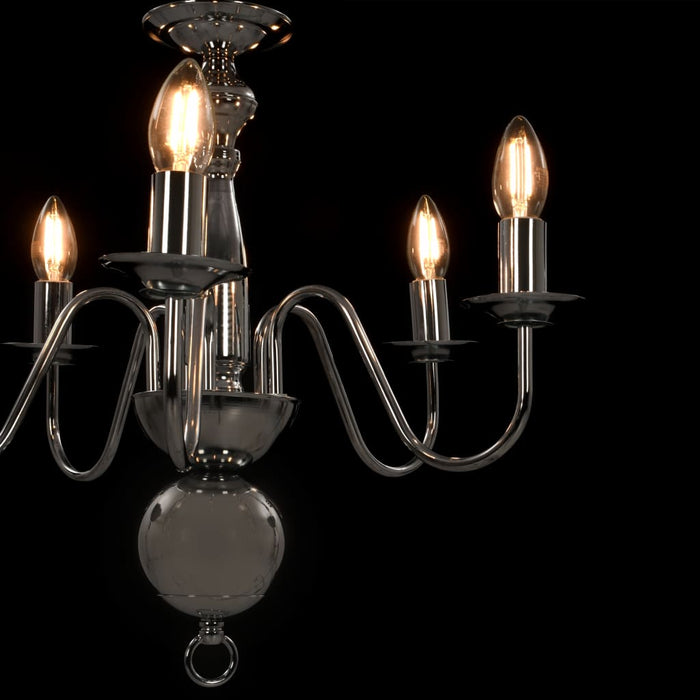 Candelabru, argintiu, 5 becuri E14 - WALTI WALTI