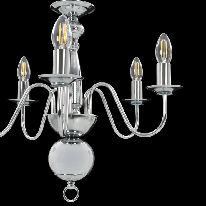 Candelabru, argintiu, 5 becuri E14 - WALTI WALTI