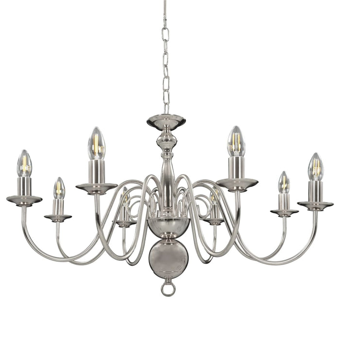 Candelabru, argintiu, 8 becuri E14 - WALTI WALTI