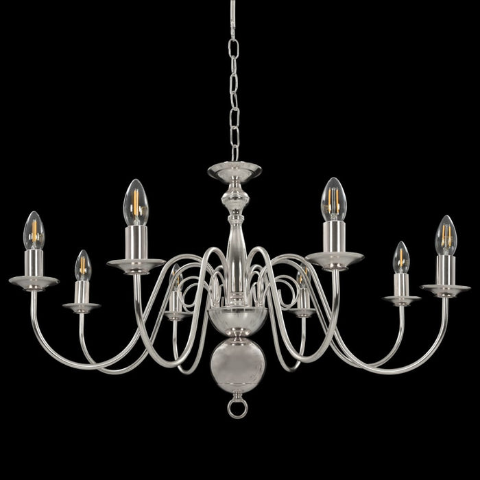 Candelabru, argintiu, 8 becuri E14 - WALTI WALTI