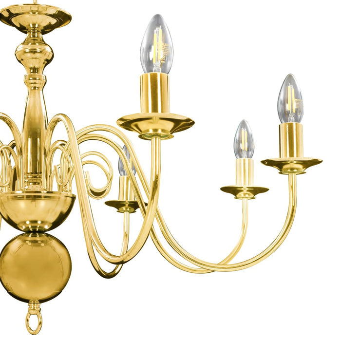 Candelabru, auriu, 8 becuri E14 - WALTI WALTI