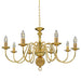 Candelabru, auriu, 8 becuri E14 - WALTI WALTI