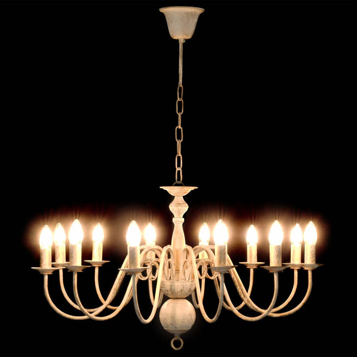 Candelabru, alb vintage, 12 becuri E14 - WALTI WALTI