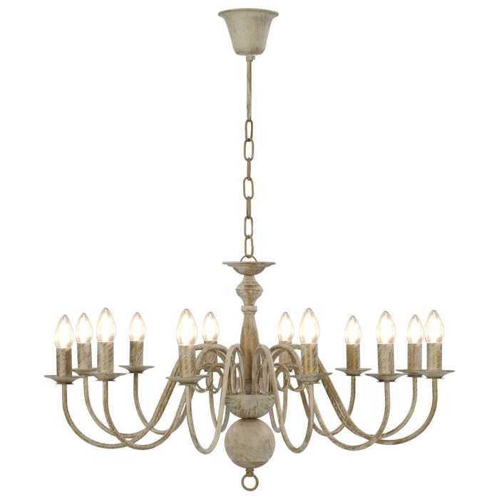 Candelabru, alb vintage, 12 becuri E14 - WALTI WALTI