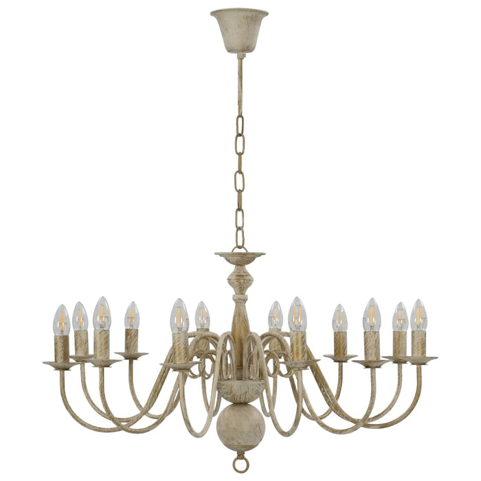 Candelabru, alb vintage, 12 becuri E14 - WALTI WALTI