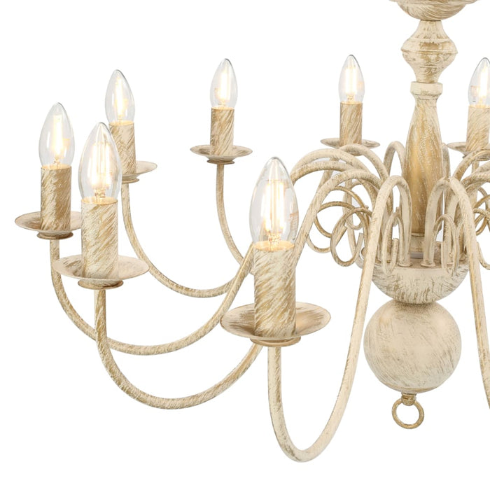 Candelabru, alb vintage, 12 becuri E14 - WALTI WALTI