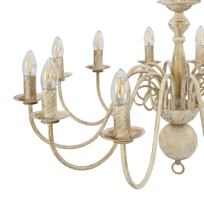 Candelabru, alb vintage, 12 becuri E14 - WALTI WALTI