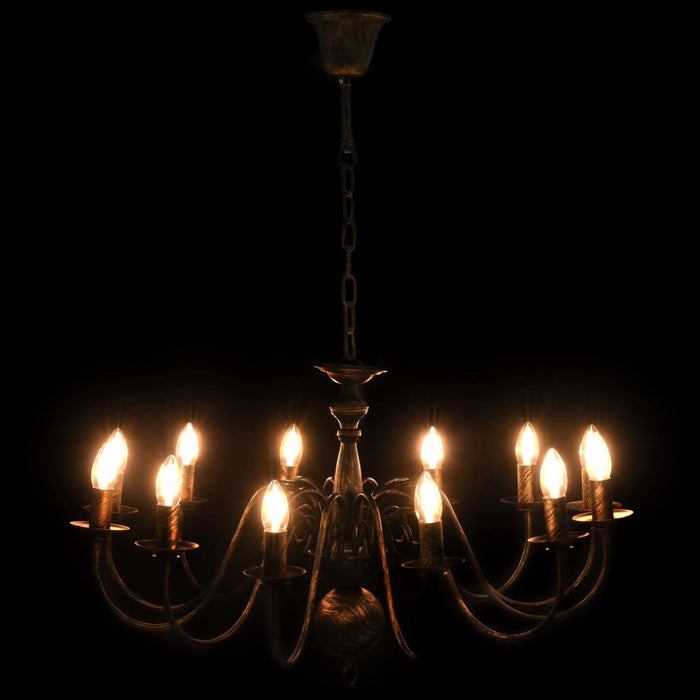 Candelabru antichizat, negru, 12 becuri E14 - WALTI WALTI