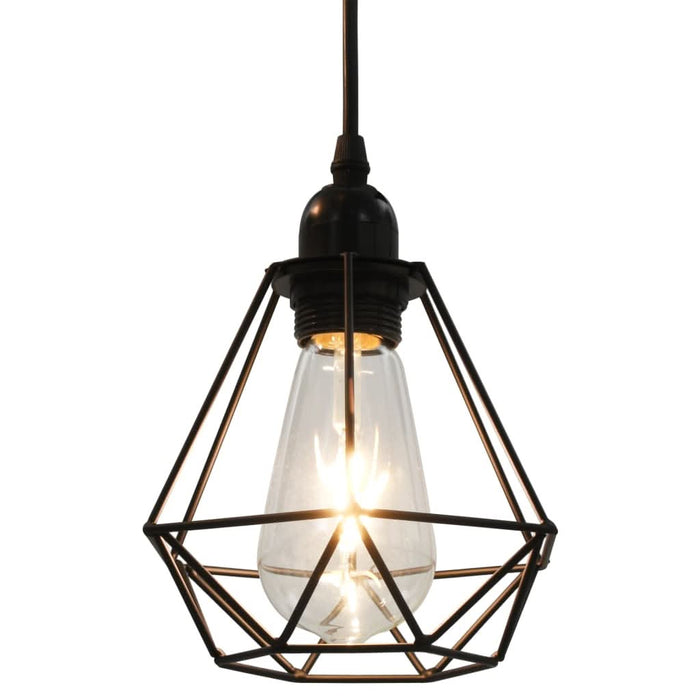 Lustră cu design diamant, negru, 3 x bec E27 - WALTI WALTI