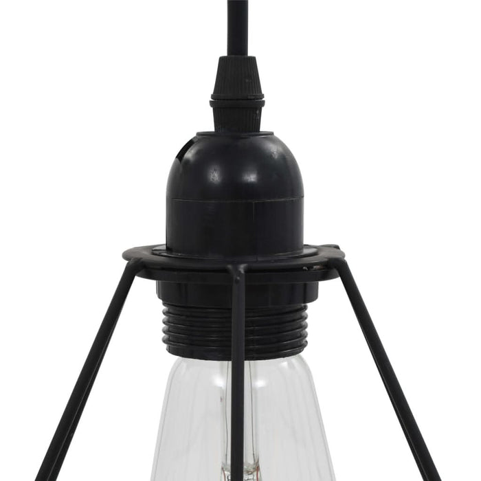 Lustră cu design diamant, negru, 3 x bec E27 - WALTI WALTI