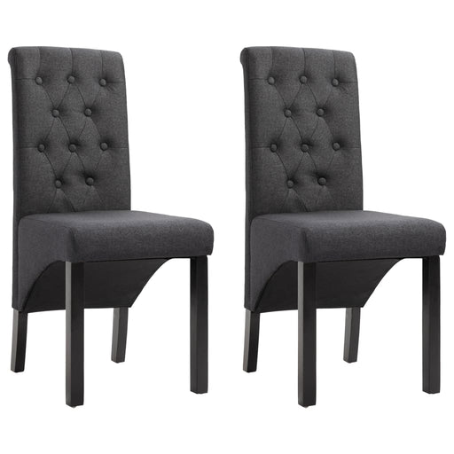 Scaune de bucătărie, 2 buc., gri închis, material textil - WALTI WALTI