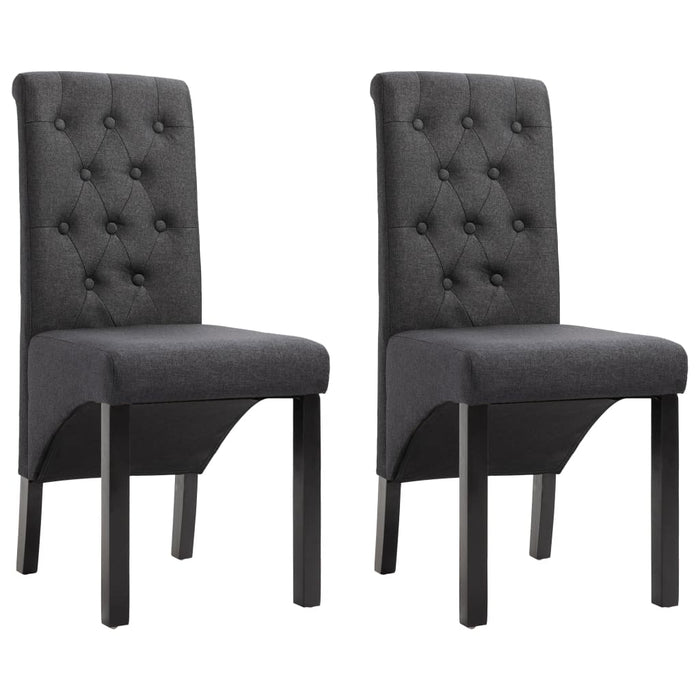 Scaune de bucătărie, 2 buc., gri închis, material textil WALTI