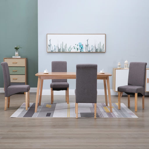 Scaune de bucătărie, 4 buc., gri taupe, material textil - WALTI WALTI