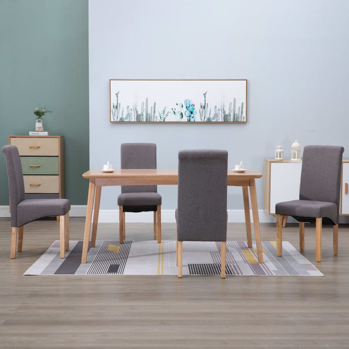 Scaune de bucătărie, 4 buc., gri taupe, material textil WALTI