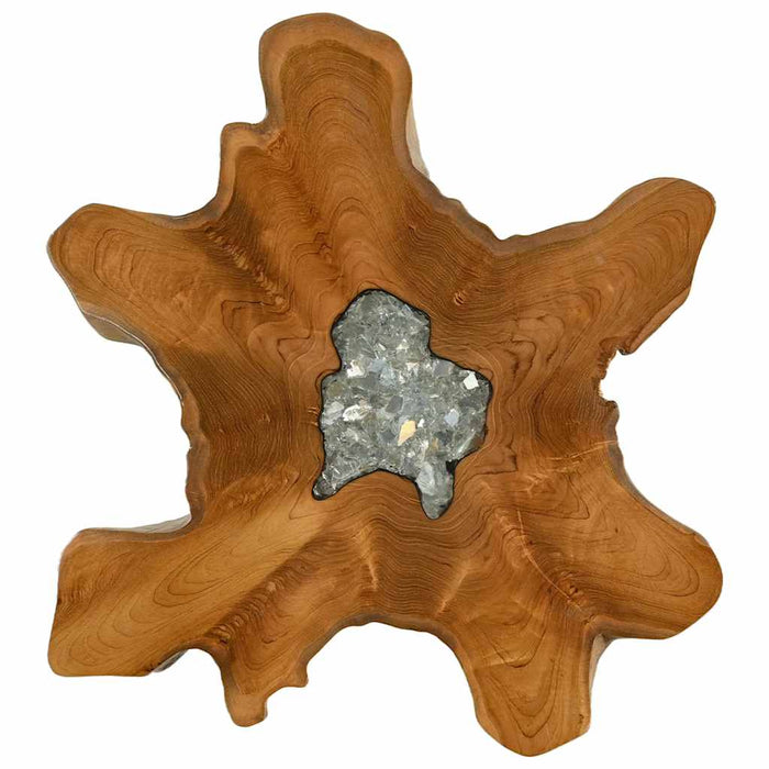 Măsuță de cafea, 70 x 45 cm, lemn masiv de tec și polirășină - WALTI WALTI