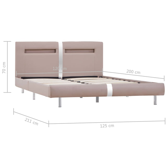 Cadru pat cu LED, cappuccino, 120x200 cm, piele artificială WALTI