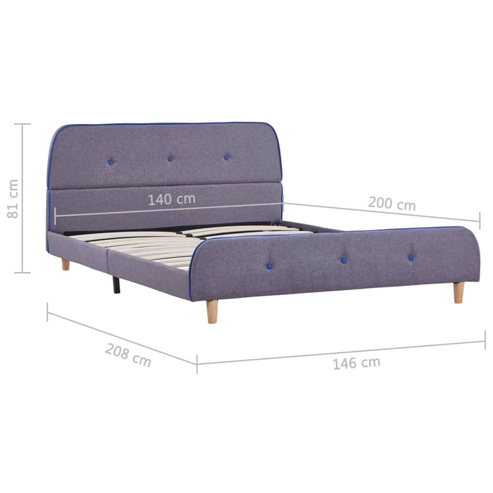 Cadru de pat, gri deschis, 140 x 200 cm, material textil - WALTI WALTI