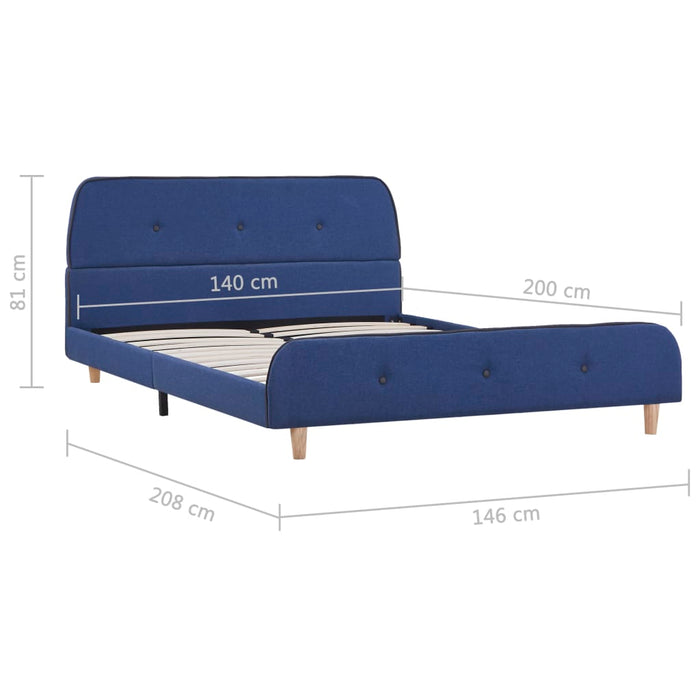 Cadru de pat, albastru, 140 x 200 cm, material textil - WALTI WALTI