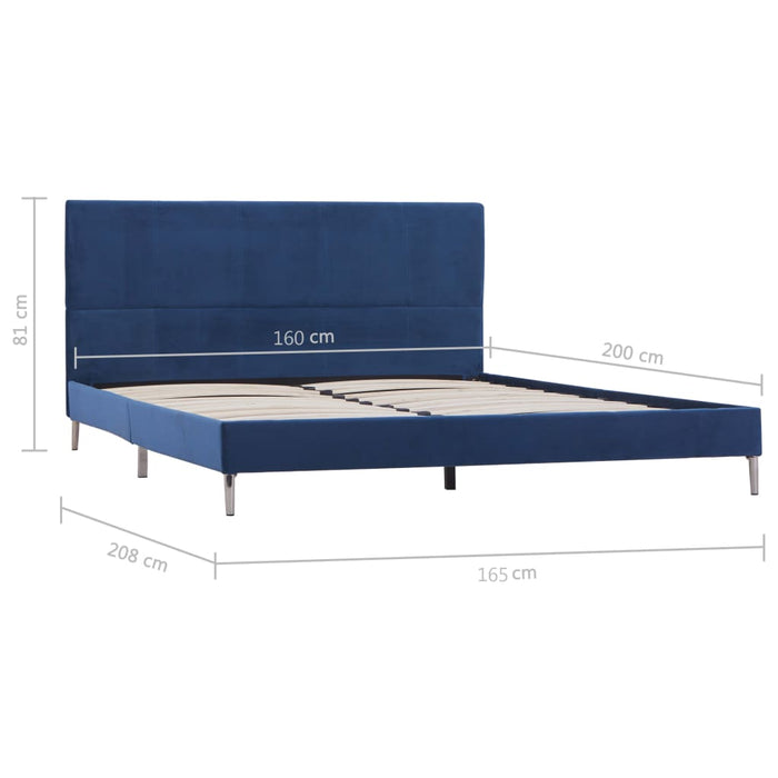 Cadru de pat, albastru, 160 x 200 cm, material textil - WALTI WALTI