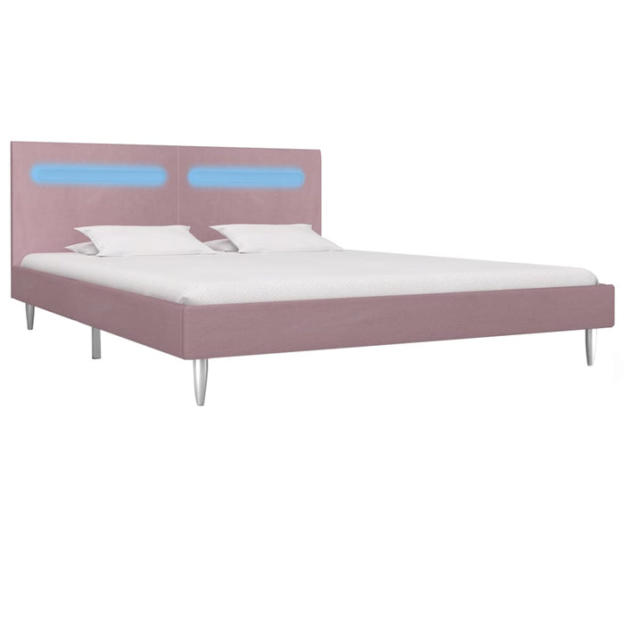 Cadru de pat cu LED-uri, roz, 180 x 200 cm, material textil - WALTI WALTI