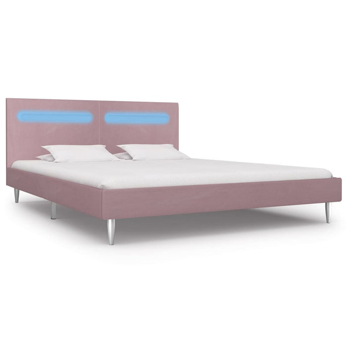 Cadru de pat cu LED-uri, roz, 180 x 200 cm, material textil - WALTI WALTI