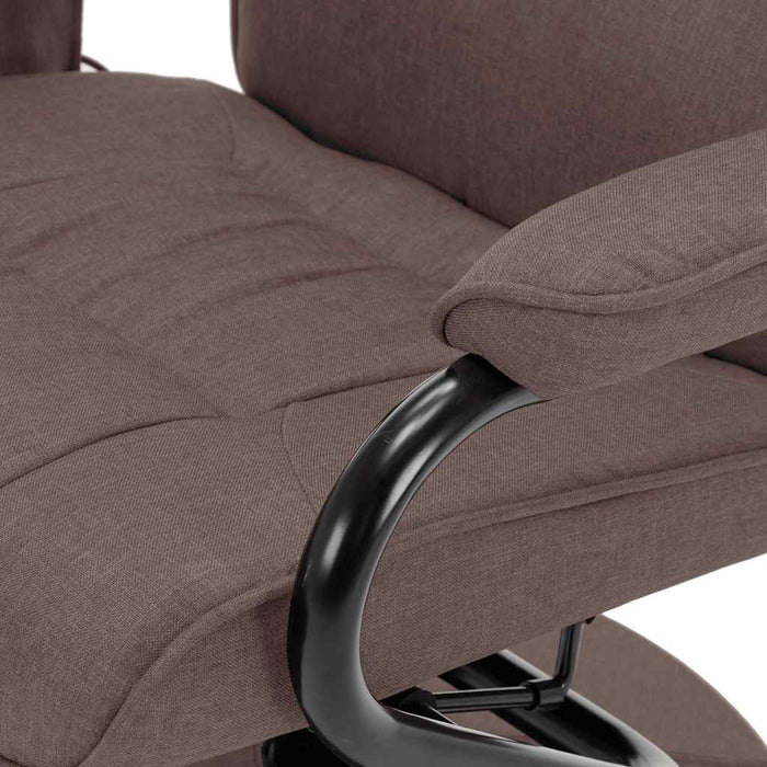 Fotoliu de masaj rabatabil cu taburet, maro, material textil WALTI
