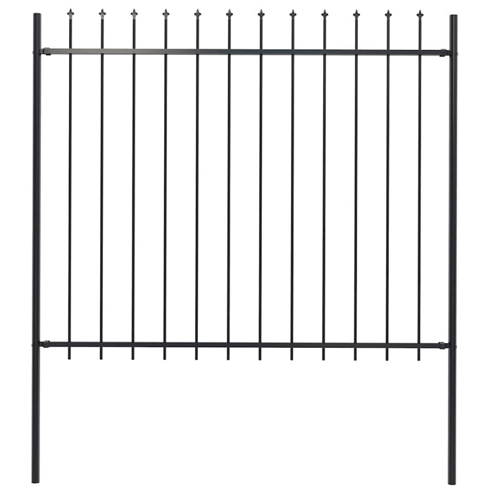 Gard de grădină Woerden cu vârf tip suliță din oțel 181x150 cm negru - WALTI WALTI