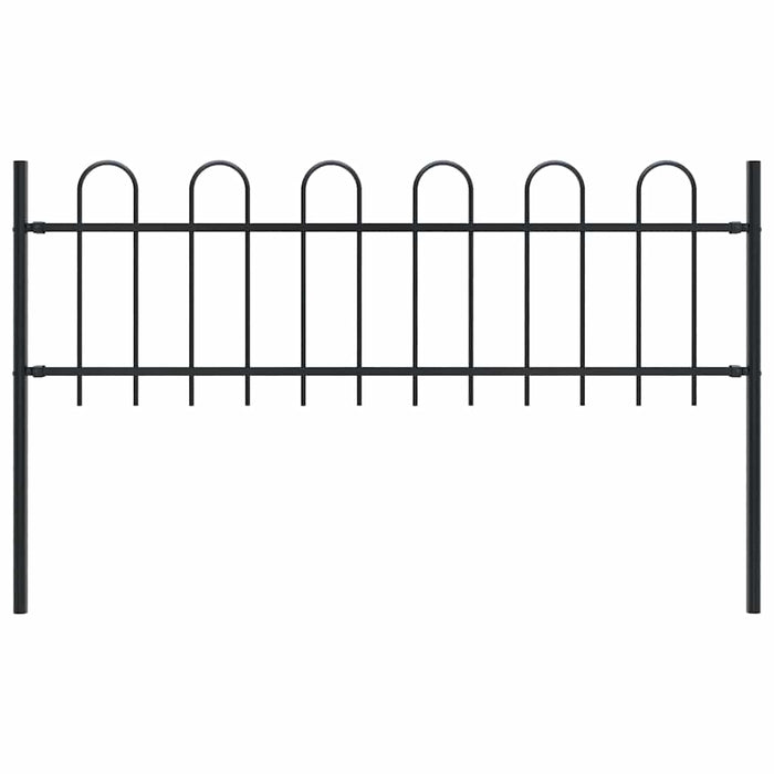 Gard de grădină BOXTEL cu vârf circular din oțel, 181 x 60 cm, negru - WALTI WALTI
