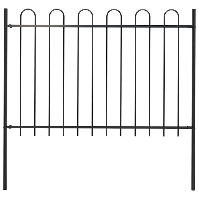 Gard de grădină BOXTEL cu vârf circular din oțel, 181x120 cm, negru - WALTI WALTI