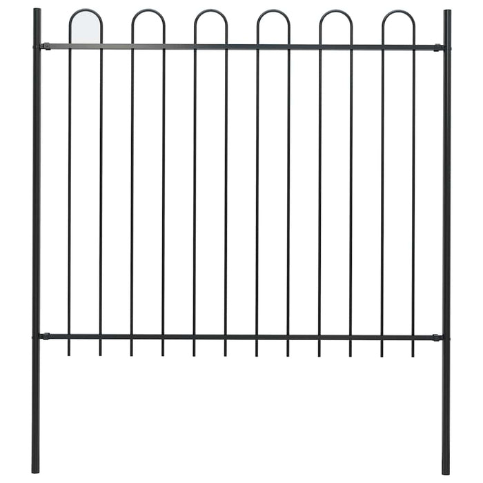 Gard de grădină BOXTEL cu vârf circular din oțel, 181x150 cm, negru - WALTI WALTI