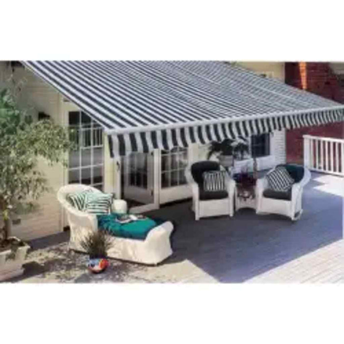 Copertină pliabilă motorizată, albastru/alb, 600 cm - WALTI WALTI