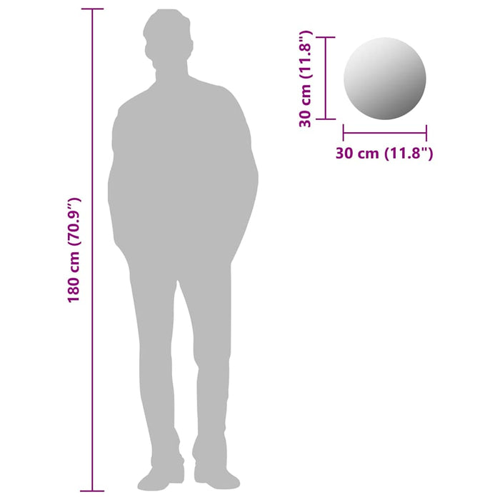 Oglindă fără ramă, 30 cm, sticlă, rotund - WALTI WALTI