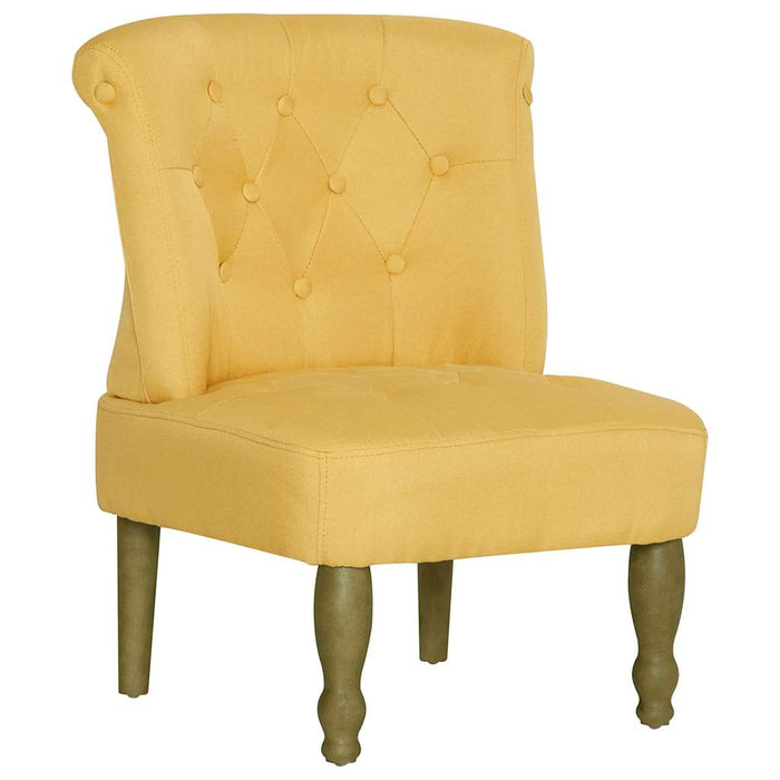 Scaune stil franțuzesc, 2 buc., galben, material textil WALTI