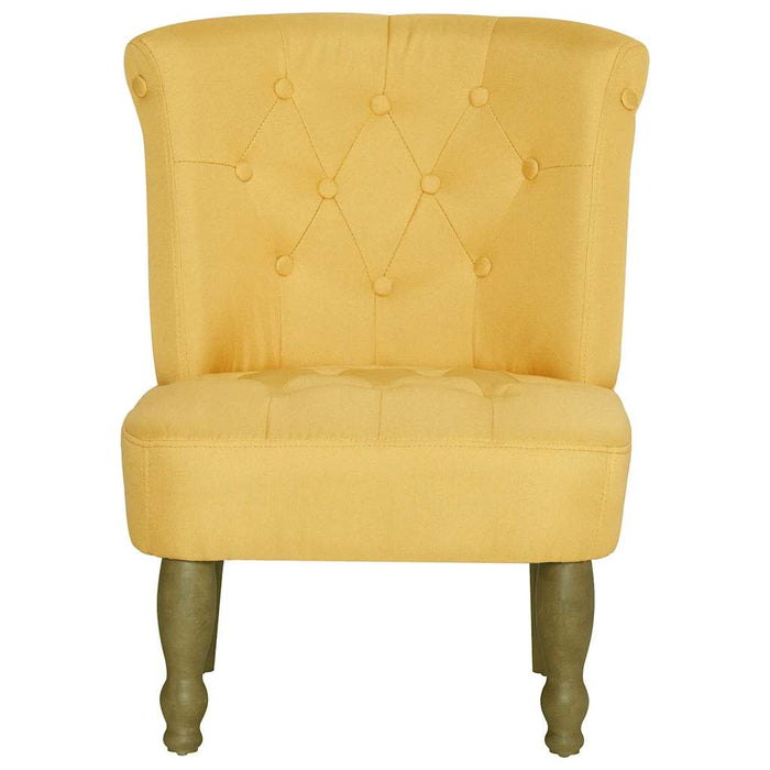 Scaune stil franțuzesc, 2 buc., galben, material textil WALTI