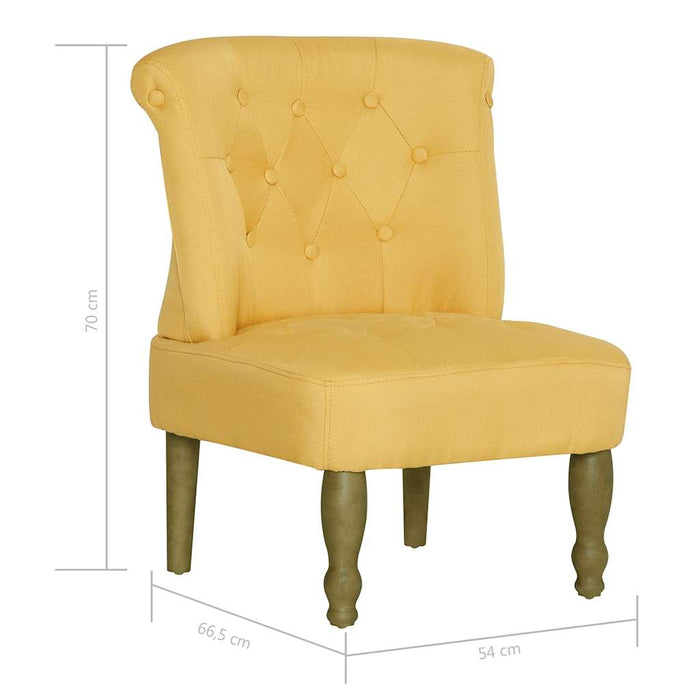 Scaune stil franțuzesc, 2 buc., galben, material textil WALTI