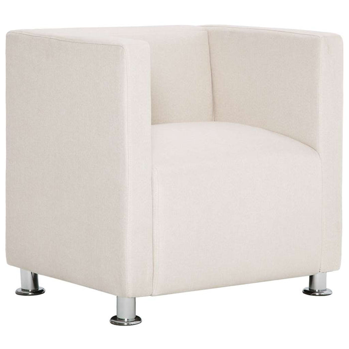 Fotoliu cubic, crem, material textil WALTI