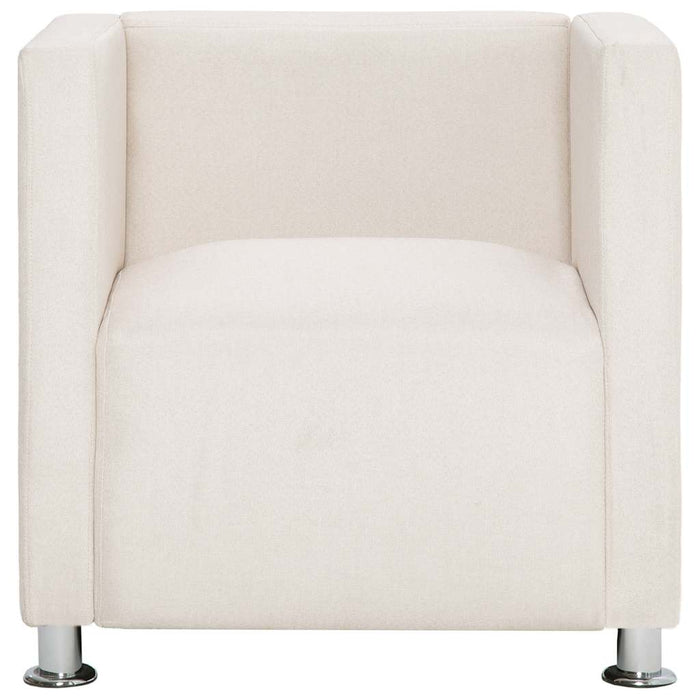 Fotoliu cubic, crem, material textil WALTI