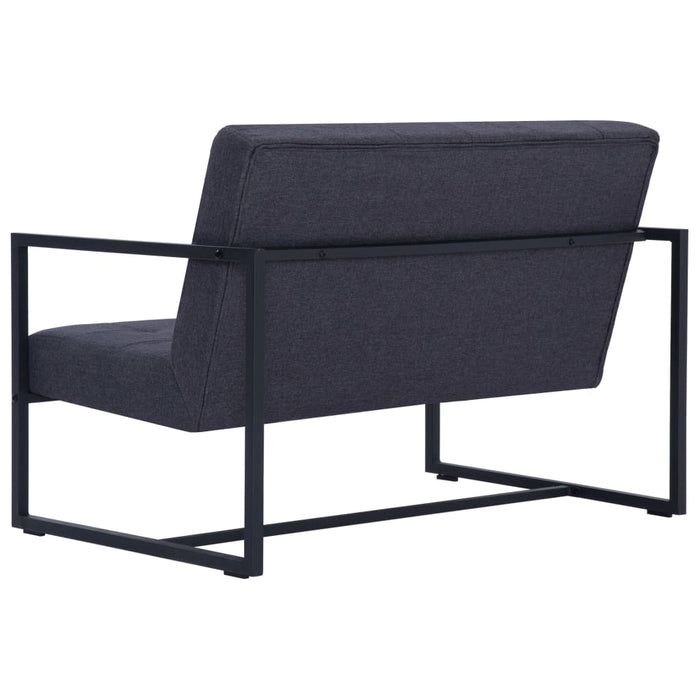 Canapea cu 2 locuri și cotiere, gri închis, oțel/textil - WALTI WALTI