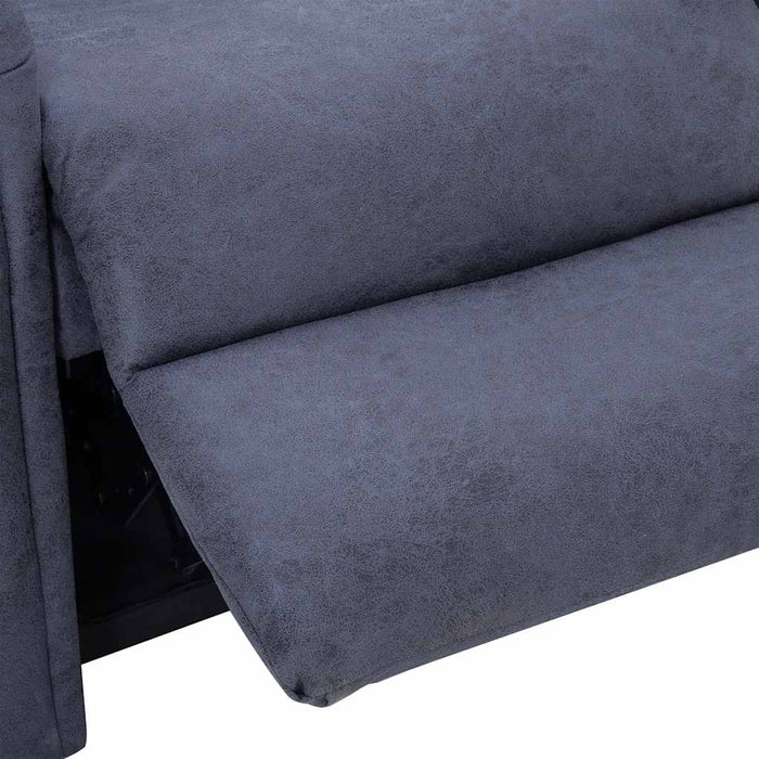 Fotoliu rabatabil, gri, piele întoarsă artificială WALTI