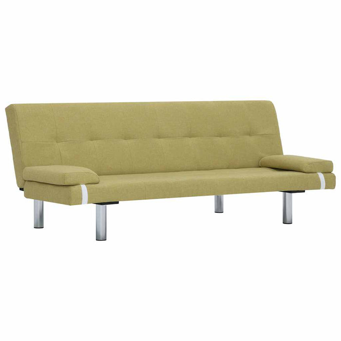 Canapea extensibilă cu două perne, verde, poliester WALTI