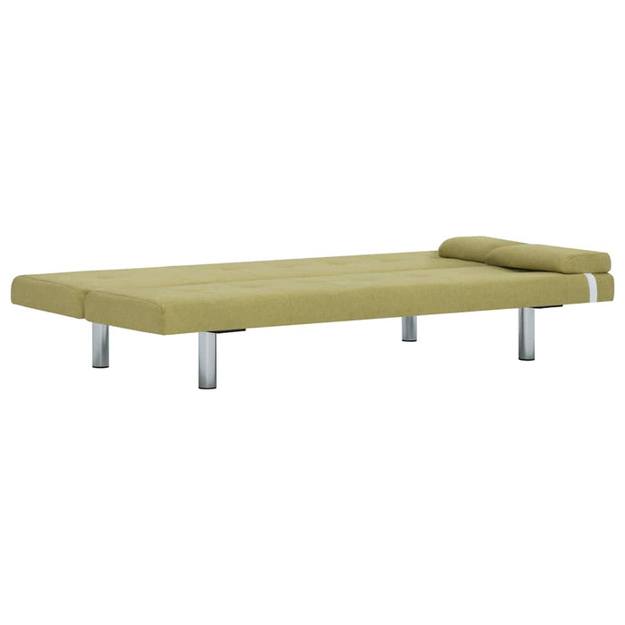 Canapea extensibilă cu două perne, verde, poliester WALTI