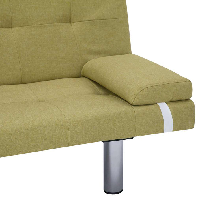 Canapea extensibilă cu două perne, verde, poliester WALTI