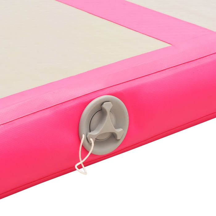 Saltea gimnastică gonflabilă cu pompă roz 300x100x10cm PVC WALTI