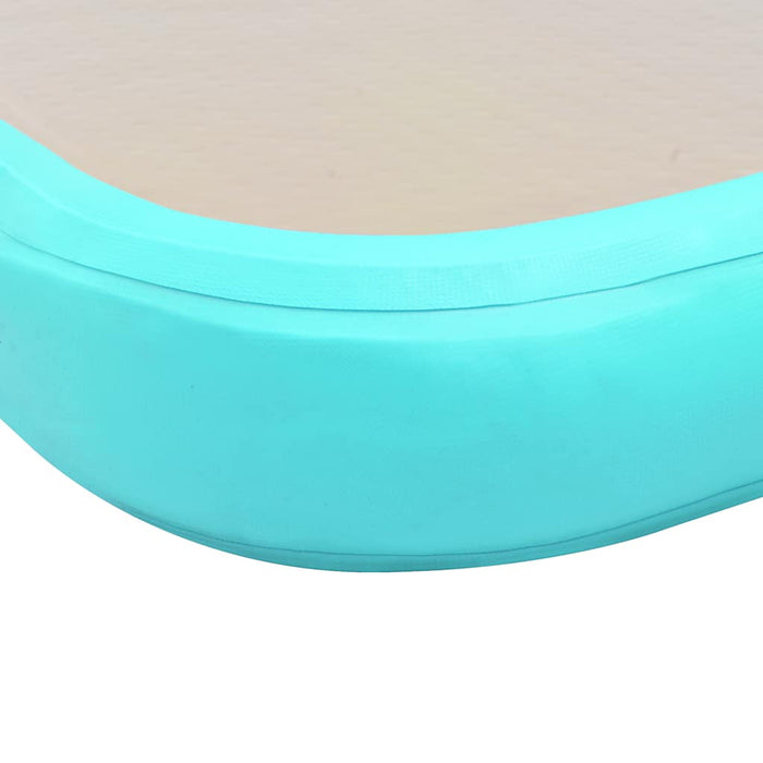 Saltea gimnastică gonflabilă cu pompă verde 500x100x10cm PVC - WALTI WALTI