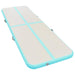 Saltea gimnastică gonflabilă cu pompă verde 500x100x10cm PVC - WALTI WALTI