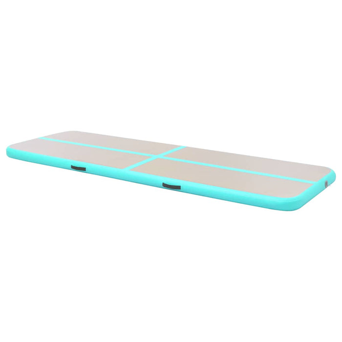 Saltea gimnastică gonflabilă cu pompă verde 500x100x10cm PVC - WALTI WALTI